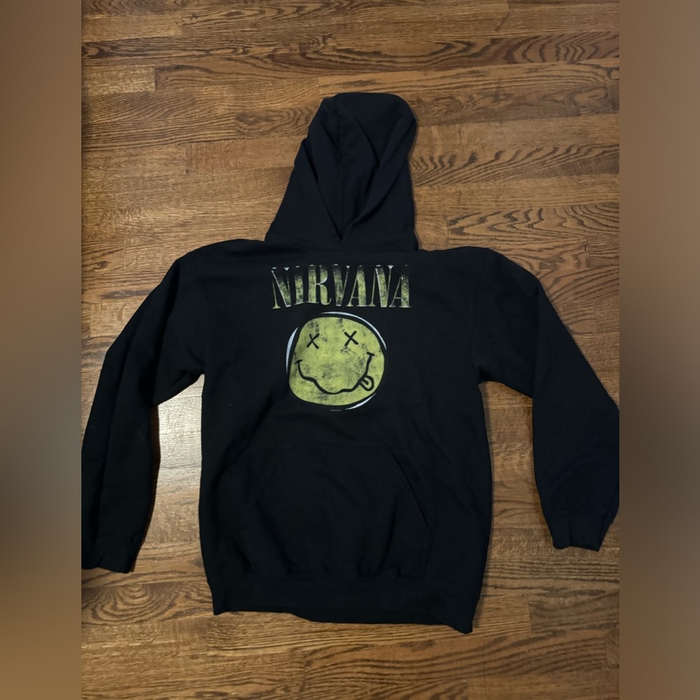 Authentic NIRVANA Black Vintage Logo Sweater